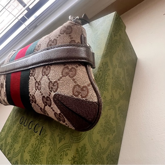 Gucci GG Canvas Small Horsebit Chain Shoulder Bag - Picture 14 of 16